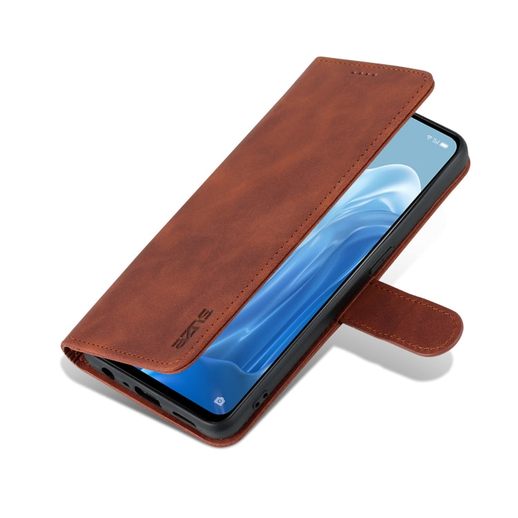 For OPPO Reno8 Lite AZNS Skin Feel Calf Texture Flip Leather Phone Case