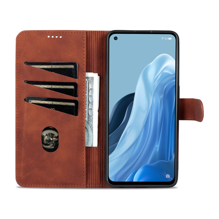 For OPPO Reno8 Lite AZNS Skin Feel Calf Texture Flip Leather Phone Case