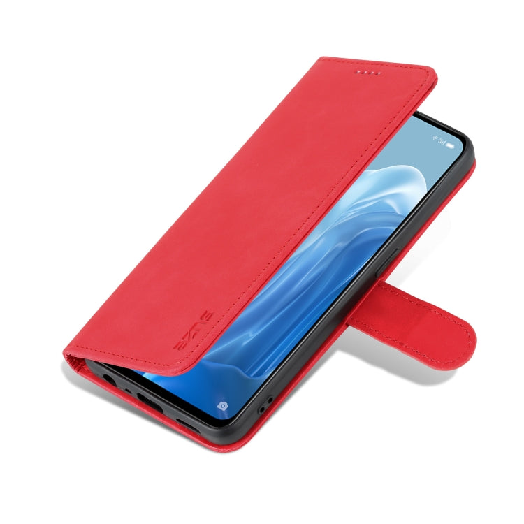 For OPPO Reno8 Lite AZNS Skin Feel Calf Texture Flip Leather Phone Case