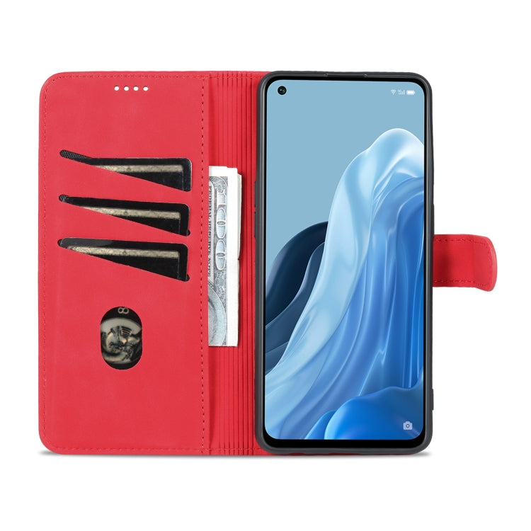 For OPPO Reno8 Lite AZNS Skin Feel Calf Texture Flip Leather Phone Case