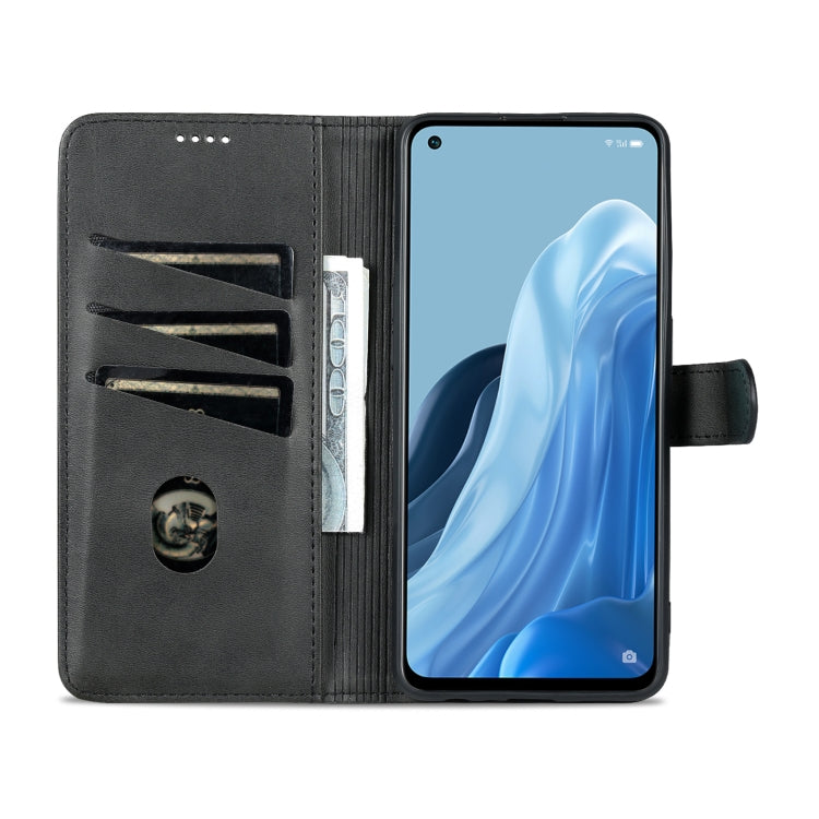 For OPPO Reno8 Lite AZNS Skin Feel Calf Texture Flip Leather Phone Case