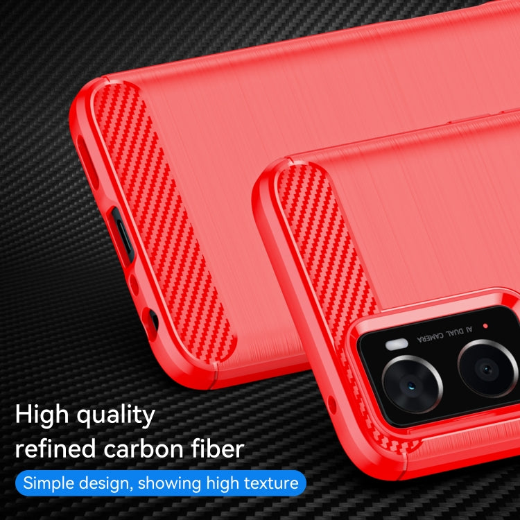 For OPPO A36 Brushed Texture Carbon Fiber TPU Phone Case