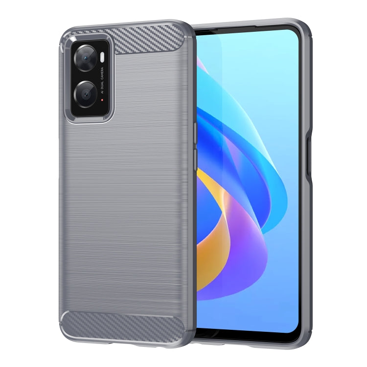 For OPPO A96 Brushed Texture Carbon Fiber TPU Phone Case