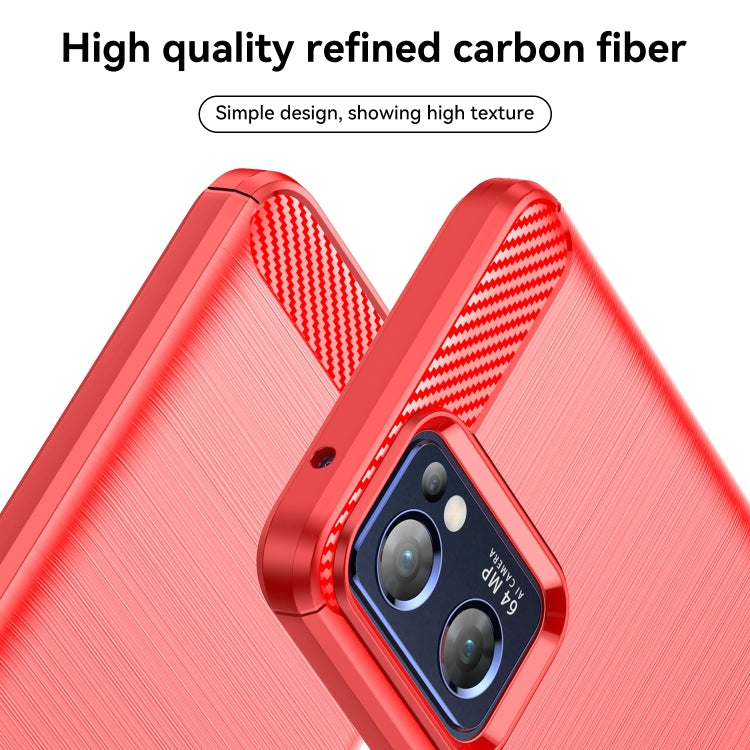 For OPPO Find X5 Lite Brushed Texture Carbon Fiber TPU Phone Case
