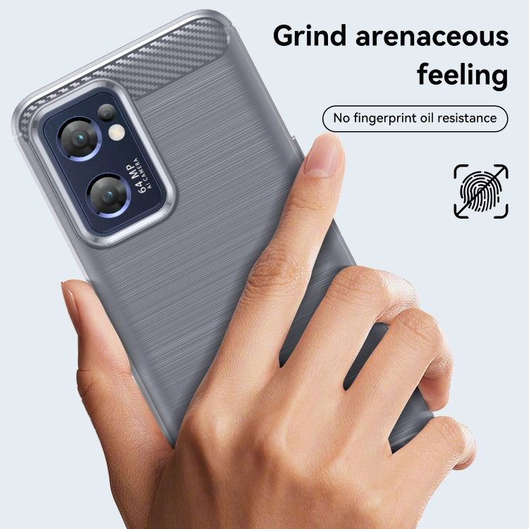 For OPPO Find X5 Lite Brushed Texture Carbon Fiber TPU Phone Case