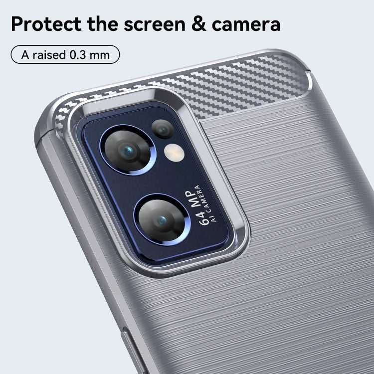 For OPPO Find X5 Lite Brushed Texture Carbon Fiber TPU Phone Case