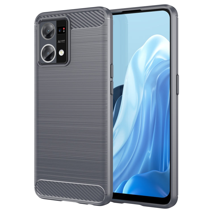 For OPPO F21 Pro Brushed Texture Carbon Fiber TPU Phone Case