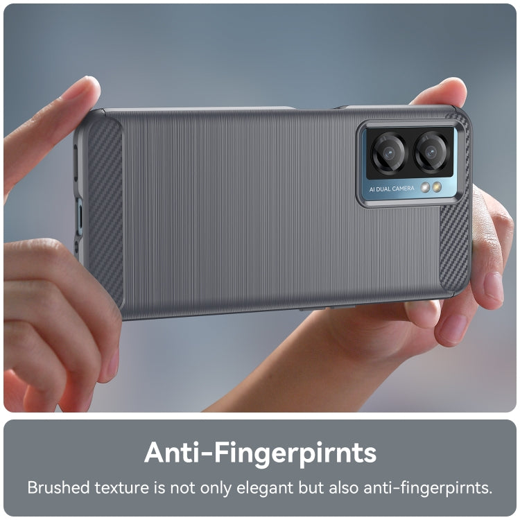 For OPPO A57 4G Brushed Texture Carbon Fiber TPU Phone Case