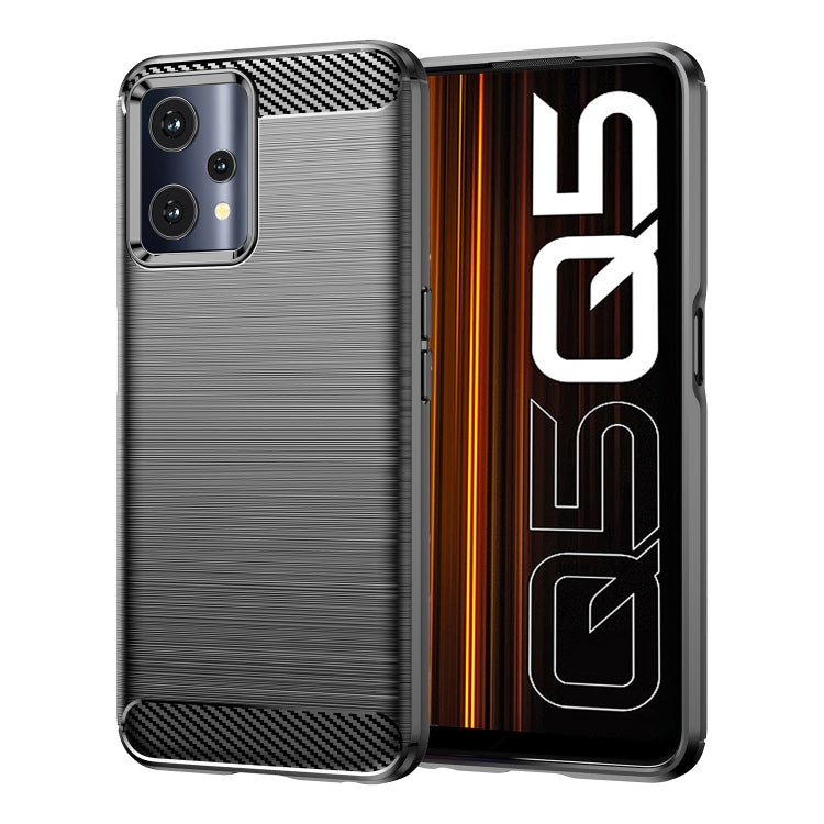 For Realme Q5 Brushed Texture Carbon Fiber TPU Phone Case