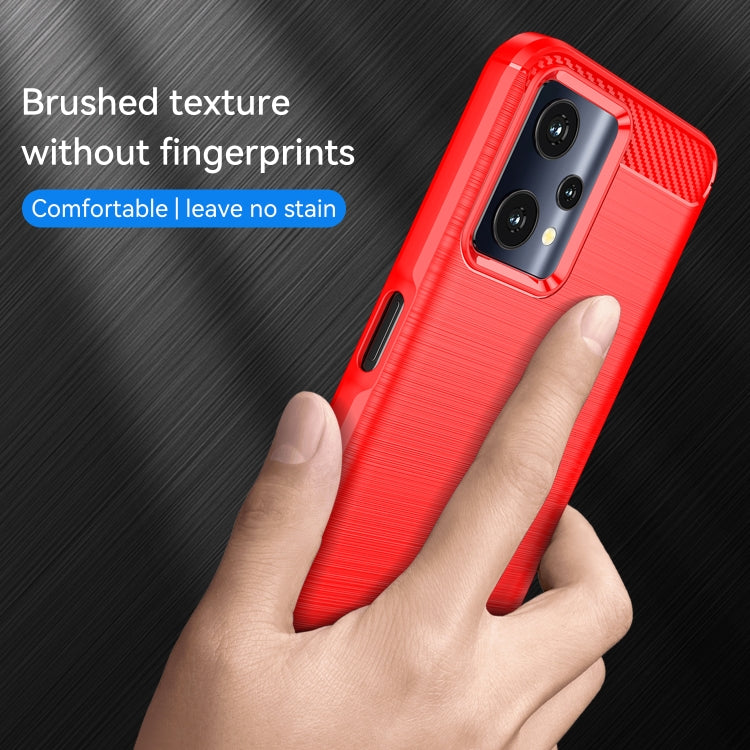 For Realme Q5 Brushed Texture Carbon Fiber TPU Phone Case