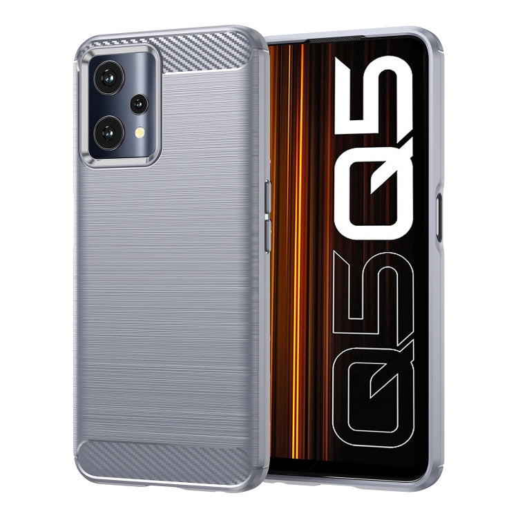 For Realme Q5 Brushed Texture Carbon Fiber TPU Phone Case