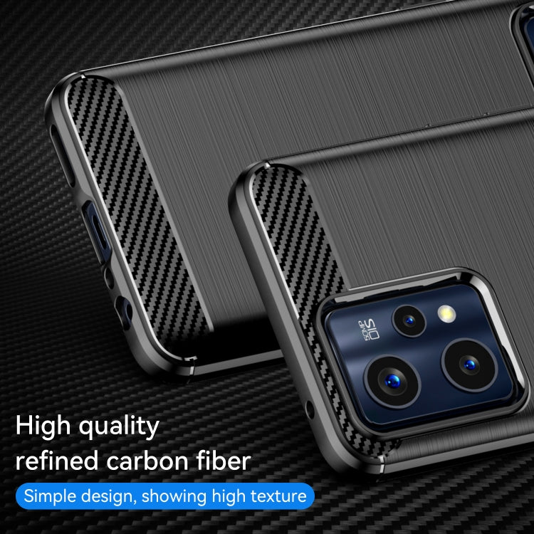 For Realme 9 Pro+ Brushed Texture Carbon Fiber TPU Phone Case