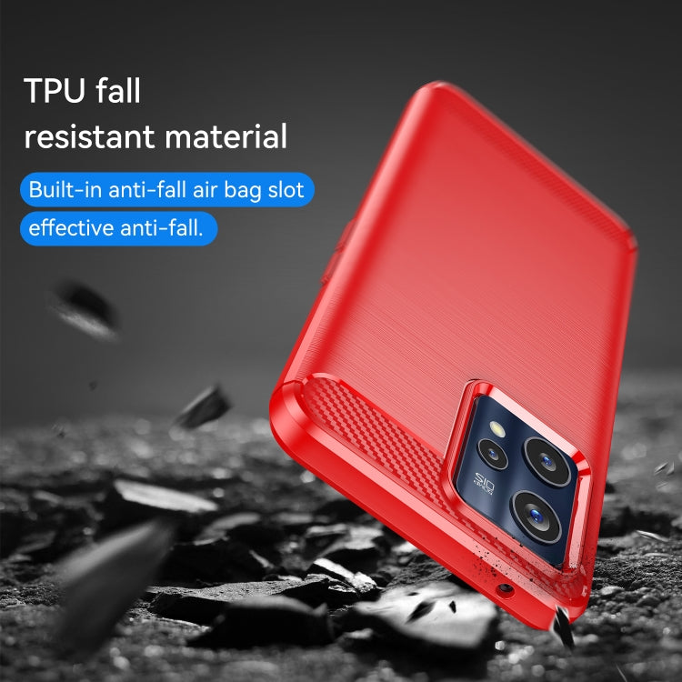 For Realme 9 Pro+ Brushed Texture Carbon Fiber TPU Phone Case