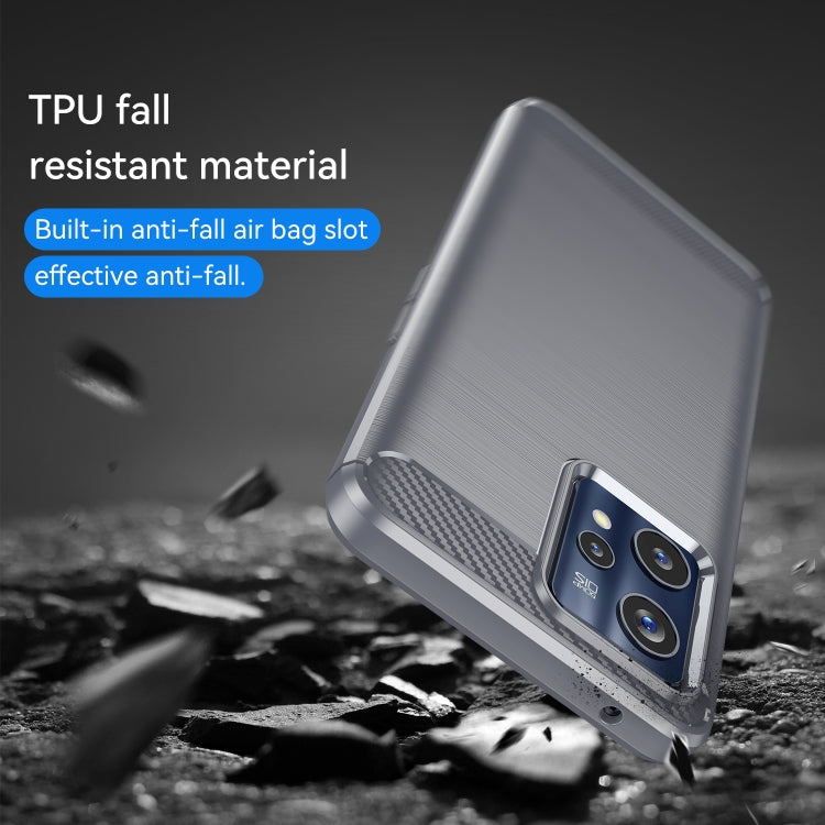 For Realme 9 Pro+ Brushed Texture Carbon Fiber TPU Phone Case