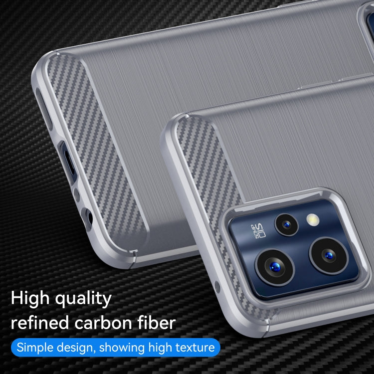 For Realme Narzo 50 Pro Brushed Texture Carbon Fiber TPU Phone Case
