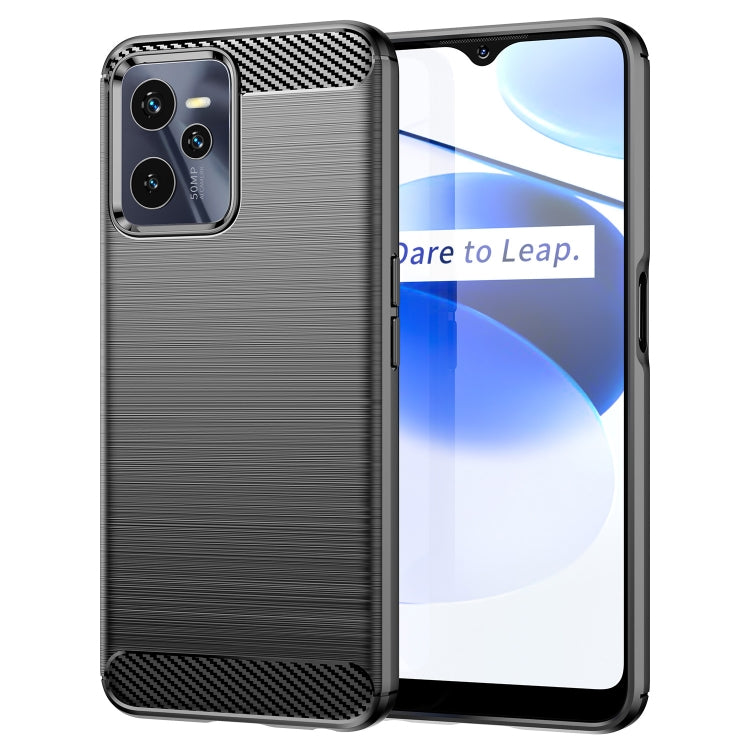 For Realme C35 Brushed Texture Carbon Fiber TPU Phone Case