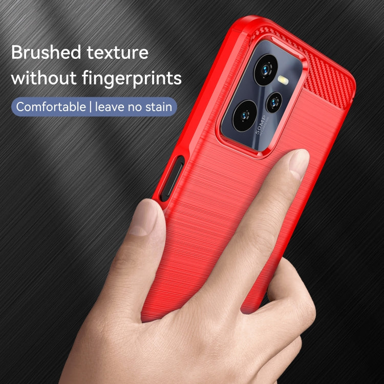 For Realme C35 Brushed Texture Carbon Fiber TPU Phone Case