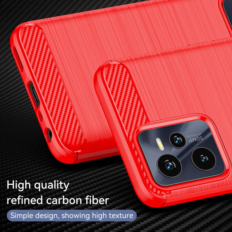 For Realme C35 Brushed Texture Carbon Fiber TPU Phone Case