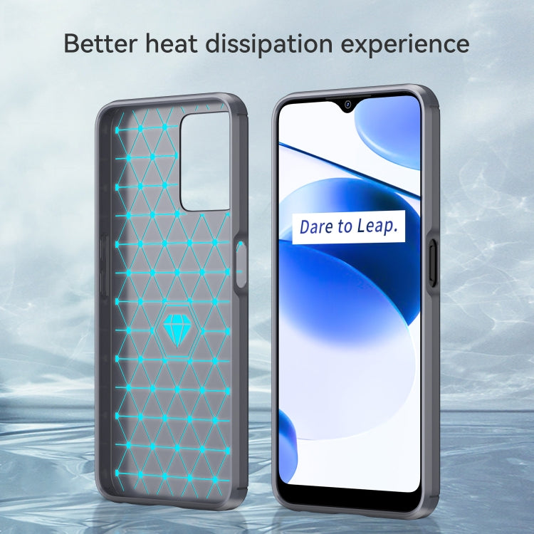 For Realme C35 Brushed Texture Carbon Fiber TPU Phone Case