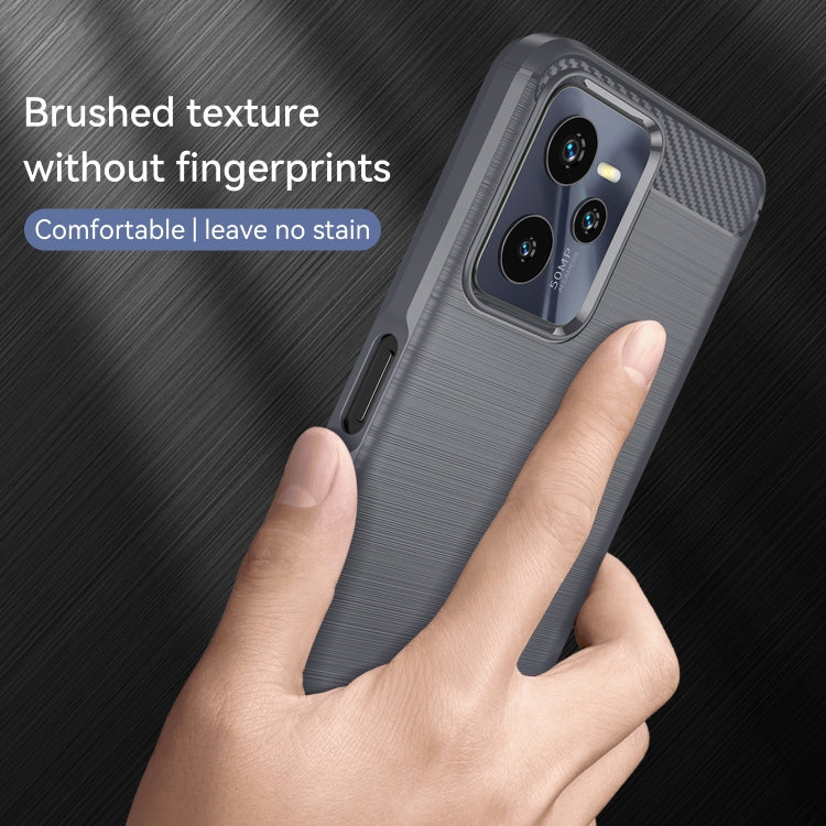 For Realme C35 Brushed Texture Carbon Fiber TPU Phone Case