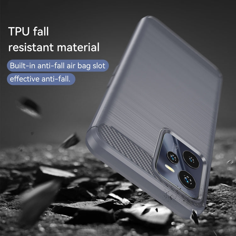 For Realme C35 Brushed Texture Carbon Fiber TPU Phone Case