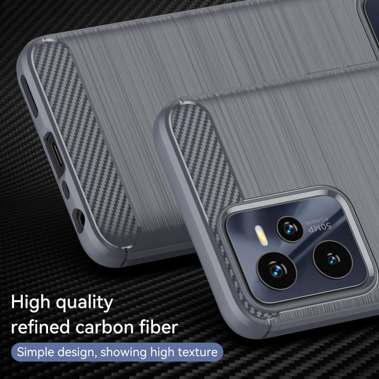 For Realme C35 Brushed Texture Carbon Fiber TPU Phone Case