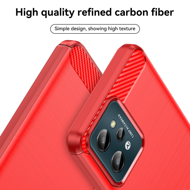 For Realme C31 Brushed Texture Carbon Fiber TPU Phone Case