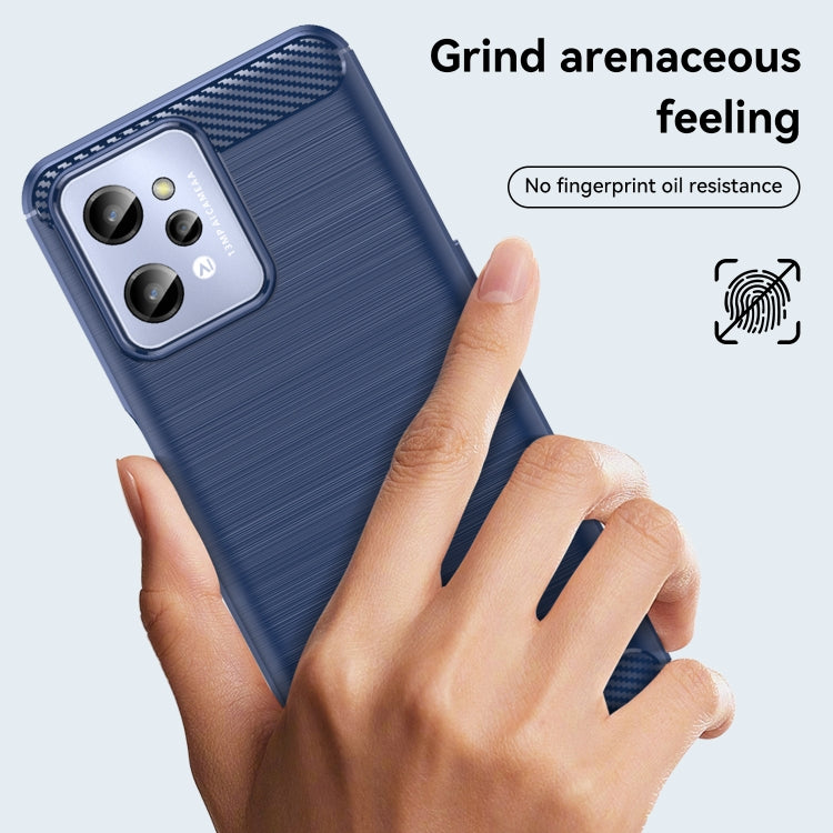 For Realme C31 Brushed Texture Carbon Fiber TPU Phone Case
