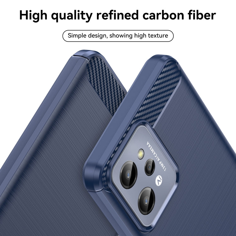 For Realme C31 Brushed Texture Carbon Fiber TPU Phone Case