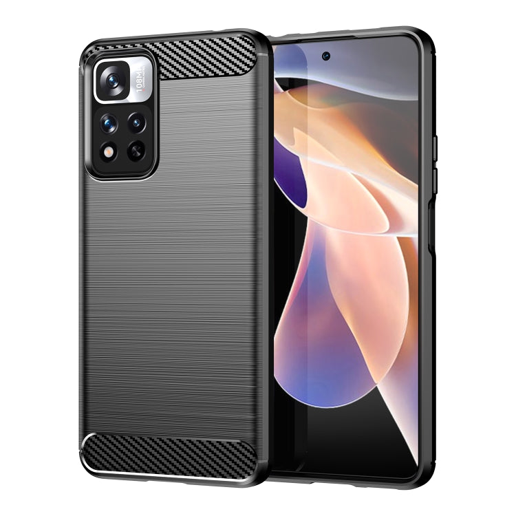 For Xiaomi Poco X4 NFC 5G Brushed Texture Carbon Fiber TPU Phone Case