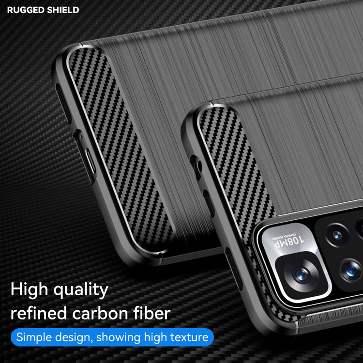 For Xiaomi Poco X4 NFC 5G Brushed Texture Carbon Fiber TPU Phone Case