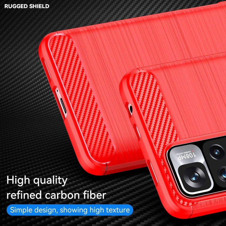 For Xiaomi Poco X4 NFC 5G Brushed Texture Carbon Fiber TPU Phone Case