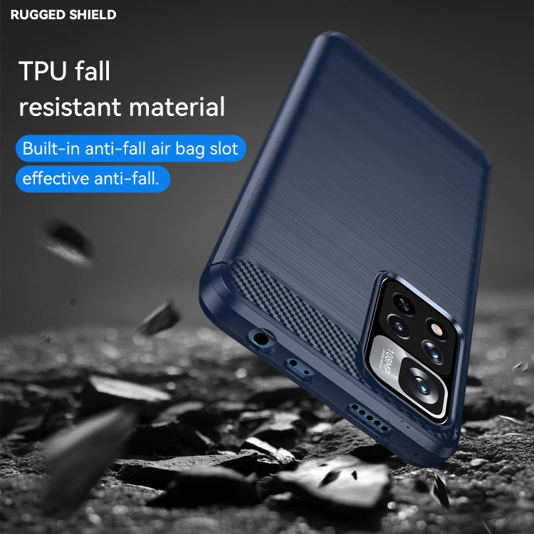 For Xiaomi Poco X4 NFC 5G Brushed Texture Carbon Fiber TPU Phone Case