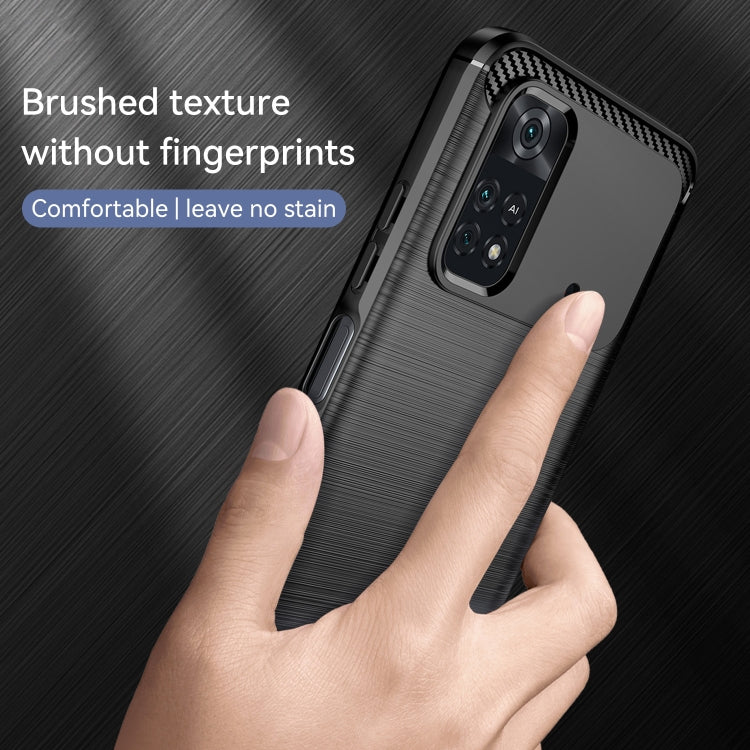 For Xiaomi Poco M4 Pro Brushed Texture Carbon Fiber TPU Phone Case
