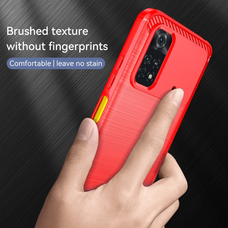 For Xiaomi Poco M4 Pro Brushed Texture Carbon Fiber TPU Phone Case