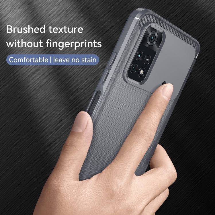 For Xiaomi Poco M4 Pro Brushed Texture Carbon Fiber TPU Phone Case
