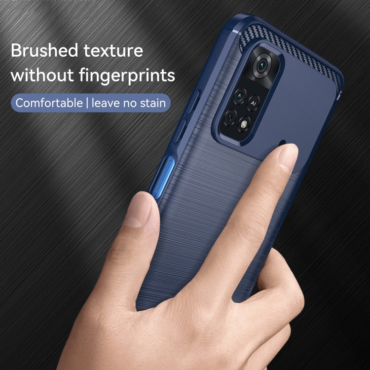 For Xiaomi Poco M4 Pro Brushed Texture Carbon Fiber TPU Phone Case