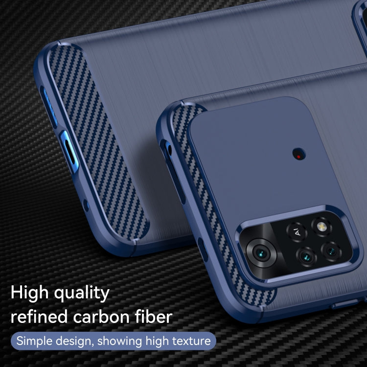 For Xiaomi Poco M4 Pro Brushed Texture Carbon Fiber TPU Phone Case