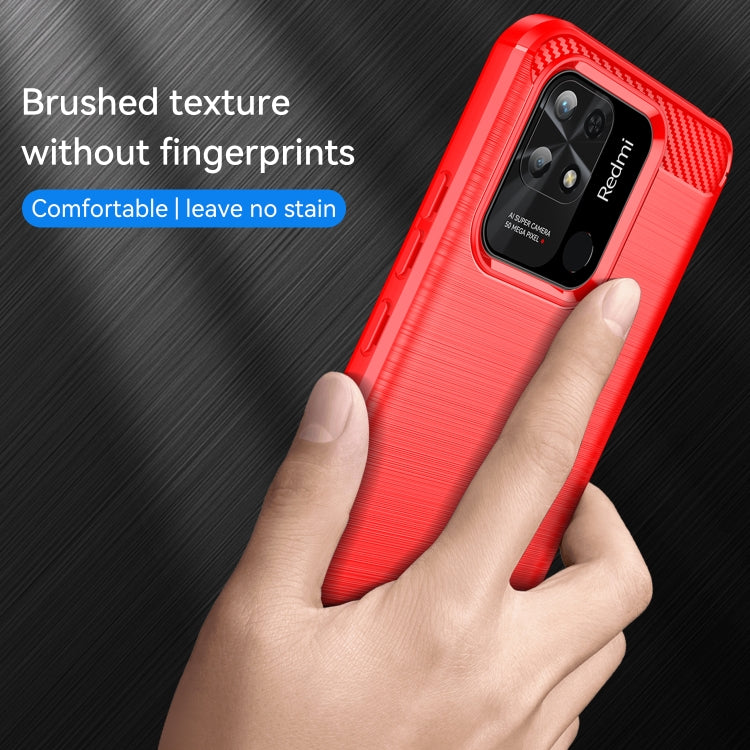 For Xiaomi Poco C40 Brushed Texture Carbon Fiber TPU Phone Case