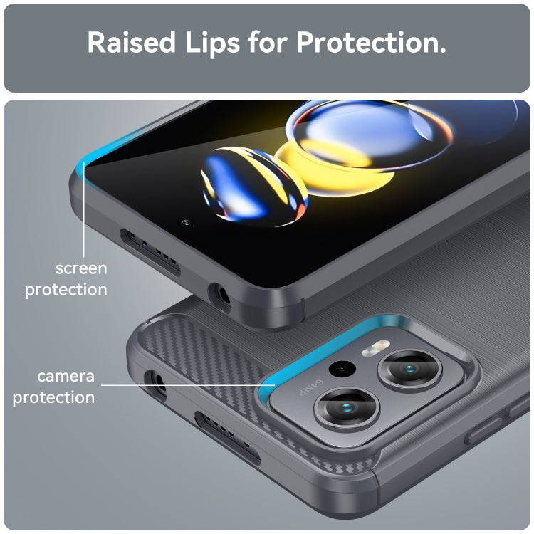 For Xiaomi Poco X4 GT Brushed Texture Carbon Fiber TPU Phone Case