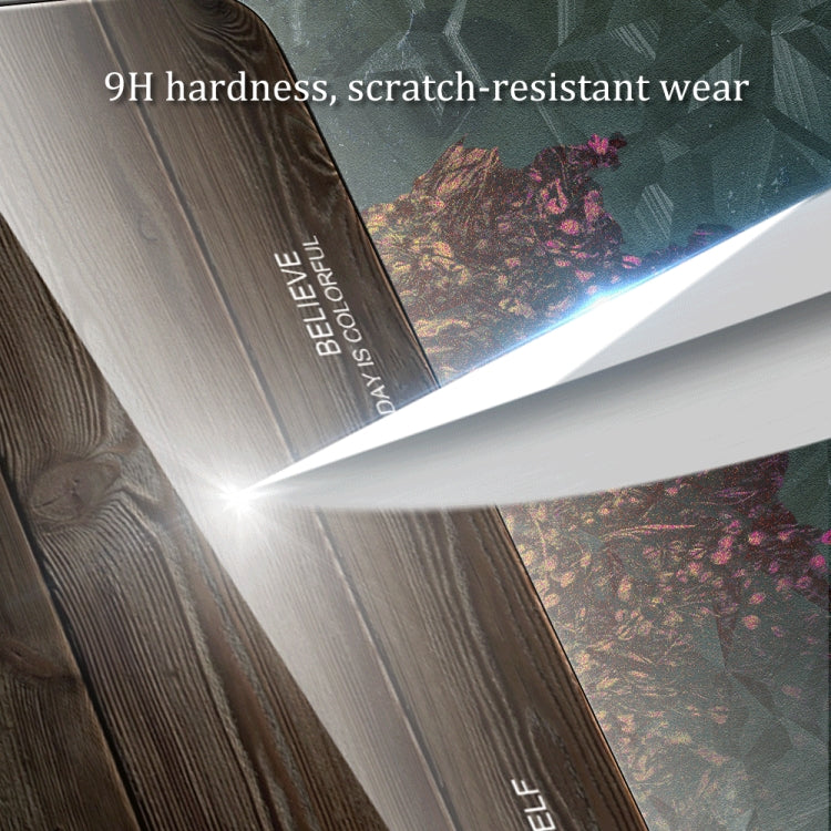 For vivo S9e Wood Grain Glass Protective Case