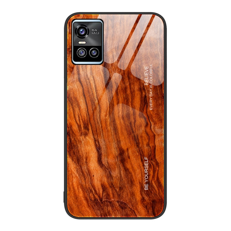 For vivo S10 Wood Grain Glass Protective Case