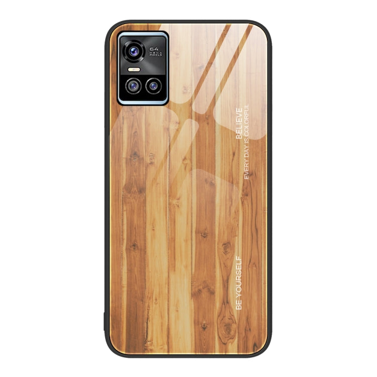 For vivo S10 Wood Grain Glass Protective Case