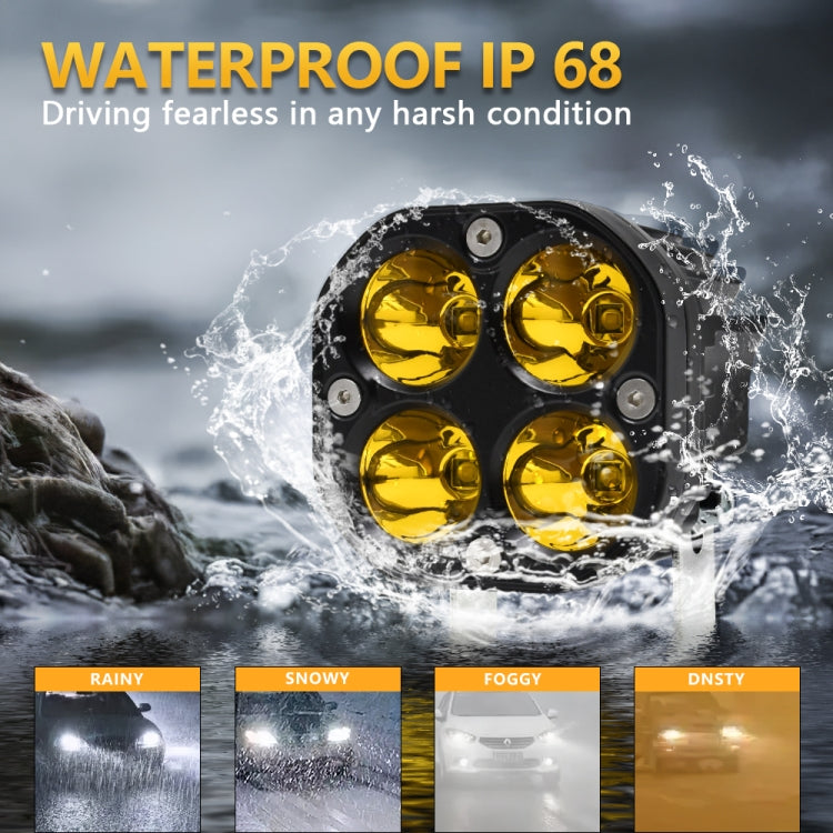 Car 3 inch 4LEDs Strobe Spotlight 20W / 2000LM / 6000K / DC9-80V