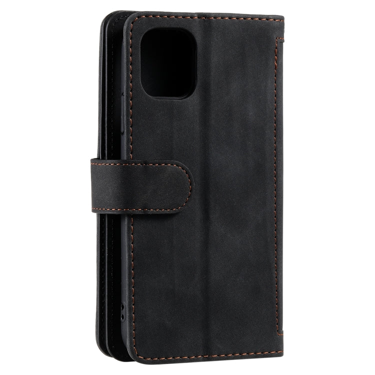 For iPhone 14 9 Card Slots Zipper Bag Leather Case