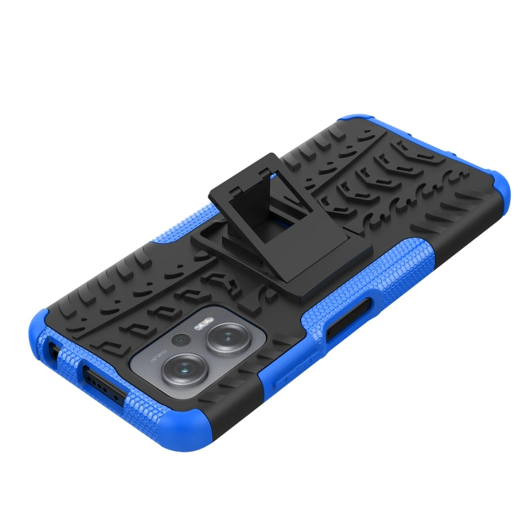 For Xiaomi Redmi Note 11T Pro Tire Texture TPU + PC Phone Case with Holder