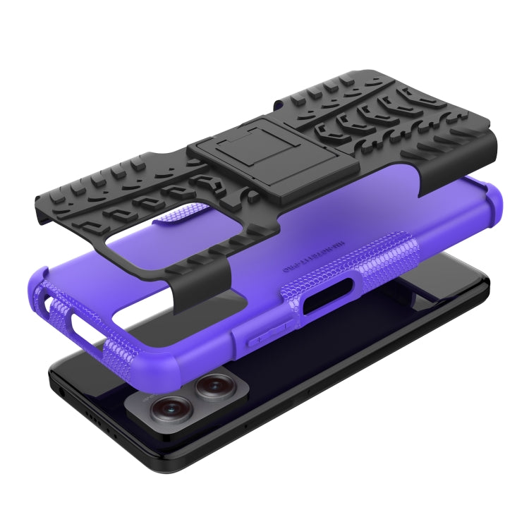 For Xiaomi Redmi Note 11T Pro Tire Texture TPU + PC Phone Case with Holder