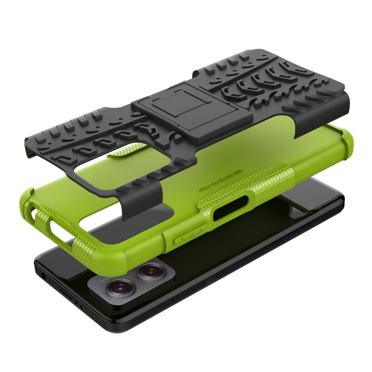 For Xiaomi Redmi Note 11T Pro Tire Texture TPU + PC Phone Case with Holder