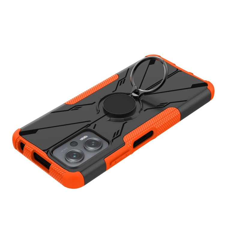 For Xiaomi Redmi Note 11T Pro Armor Bear Shockproof PC + TPU Phone Case with Ring