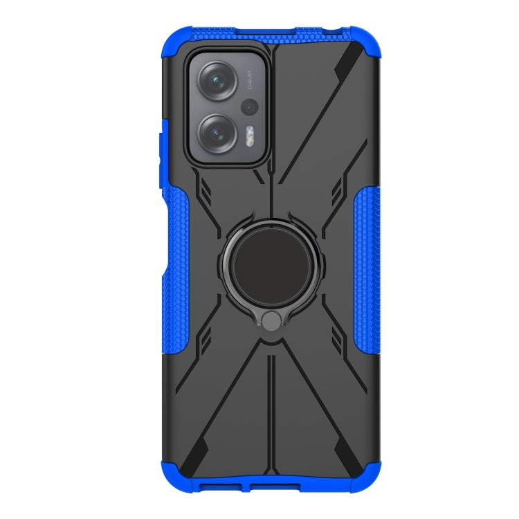 For Xiaomi Redmi Note 11T Pro Armor Bear Shockproof PC + TPU Phone Case with Ring